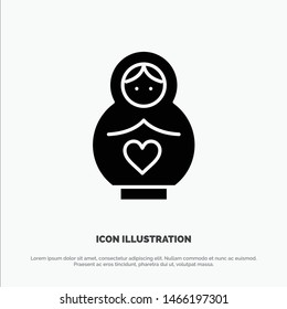 Dolphin, Mother, Love, Heart Solid Black Glyph Icon. Vector Icon Template background