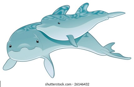 Dolphin - mother and son