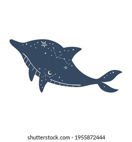 dolphin mystic astrology isolated style