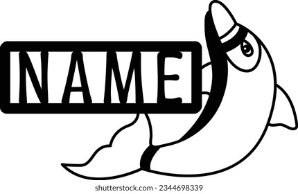 Dolphin name sign laser cut wall decor metal art design