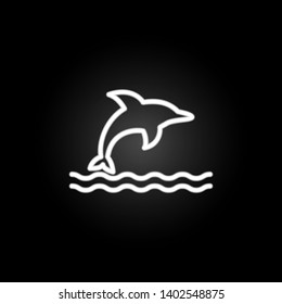 Dolphin neon icon. Elements of summer set. Simple icon for websites, web design, mobile app, info graphics
