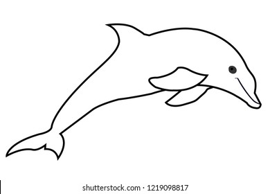 Dolphin. Objects isolated on white, vector.