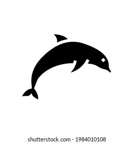 dolphin ocean glyph icon vector. dolphin ocean sign. isolated contour symbol black illustration