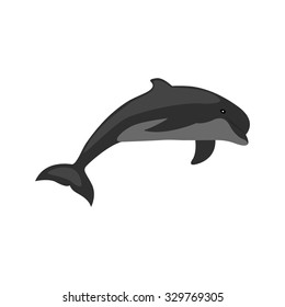 Dolphin, ocean icon vector image. Suitable for mobile apps, web apps and print media.