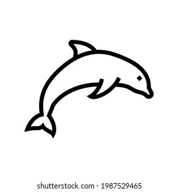 dolphin ocean line icon vector. dolphin ocean sign. isolated contour symbol black illustration
