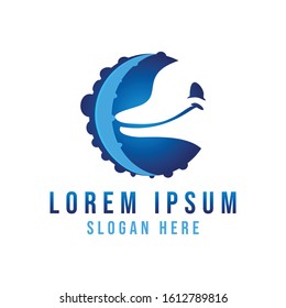 dolphin, octopus logo Ideas. Inspiration logo design. Template Vector Illustration. Isolated On White Background