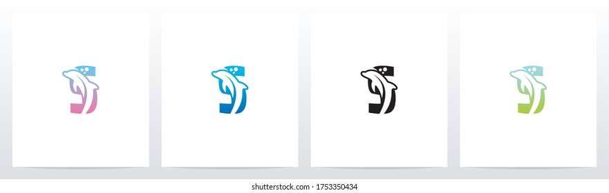 Dolphin On Letter Logo Design S