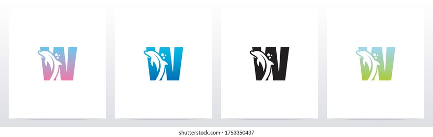 Dolphin On Letter Logo Design W