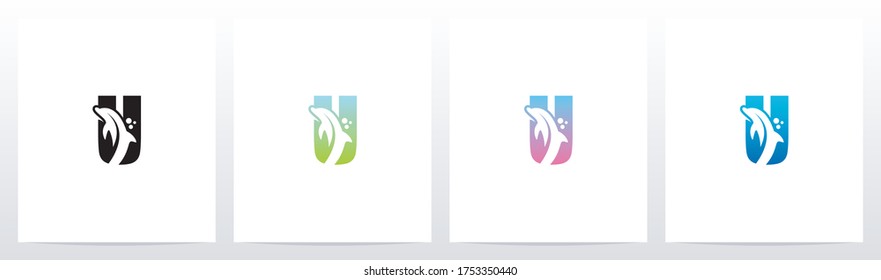 Dolphin On Letter Logo Design U