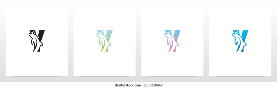 Dolphin On Letter Logo Design Y