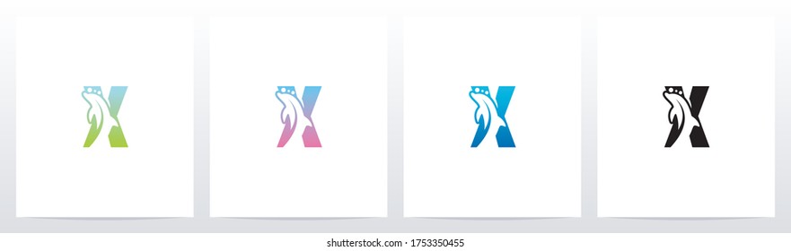 Dolphin On Letter Logo Design X