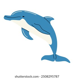 Dolphin on white background. Flat vector illustration 