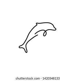 Dolphin one line icon. Element of animal icon. Thin line icon for website design and development, app development. Premium icon