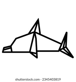 Dolphin origami geometric simple icon