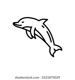 Dolphin Outline Icon, Vector illustration