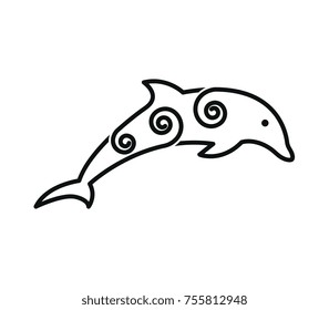 Dolphin outline vector illustration