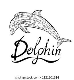 Dolphin, pattern, coloring book, coloring page