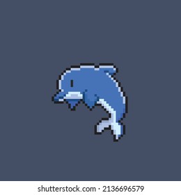 a dolphin in pixel style
