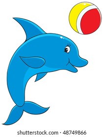 Dolphin playing a ball