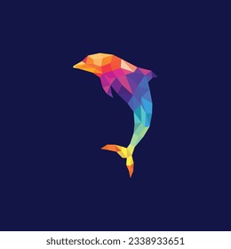 Dolphin Polygonal colorful art work
