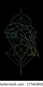 A Dolphin polygonal line art. Can be used for basic design or an ornament to make your design more beautiful.