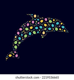 vector de diseño de arte pop delfines