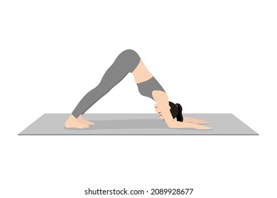 Dolphin Pose, Beautiful girl practice Catur Svanasana, Young attractive woman practicing yoga exercise. working out, black wearing sportswear, grey pants and top, indoor, calmness and relax.