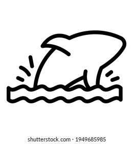 Dolphin predator icon. Outline Dolphin predator vector icon for web design isolated on white background