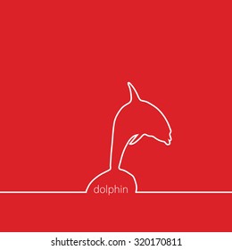 dolphin red vector cartoon