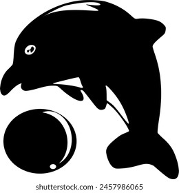 dolphin is saying hello.Cartoon illustration vector