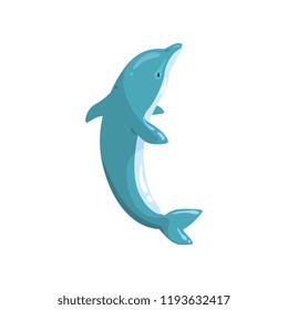 Dolphin sea animal jumping vector Illustration on a white background
