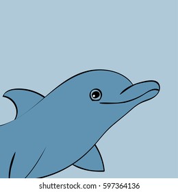 Dolphin sea animal silhouette .