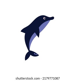 Dolphin, sea creature, cean life, flat vector illustration