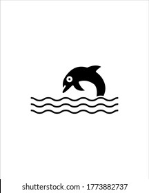 delfín con icono marino,mejor icono plano vector.
