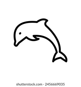 dolphin sea line logo icon
