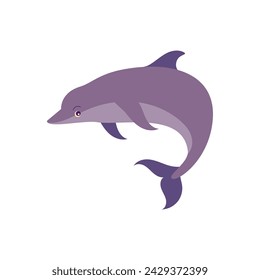 Dolphin Sea Mammal Cartoon Style Illustration