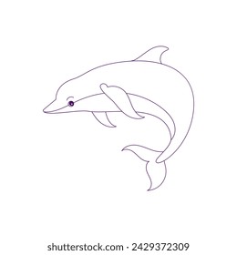 Dolphin Sea Mammal Outline Illustration