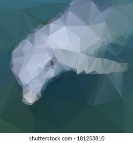 Dolphin in the sea from polygons