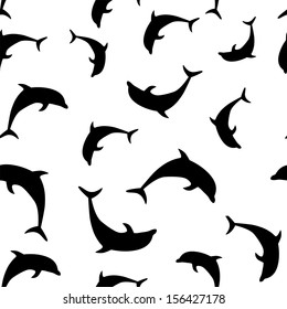 dolphin seamless pattern background vector illustration