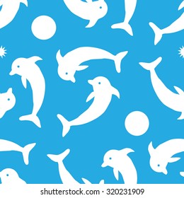 Dolphin seamless pattern background vector illustration eps10