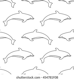 Dolphin seamless pattern. Vector illustration.