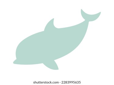 Dolphin shape flat icon Marine animal silhouette. Vector illustration
