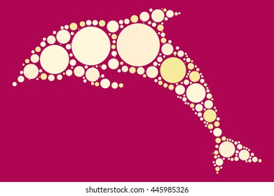 dolphin shape vector design by color point