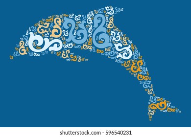 dolphin shape vector design illustration
