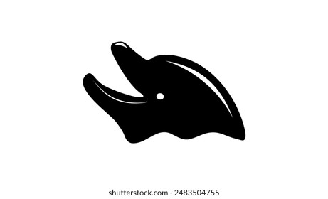 dolphin sign, black isolated silhouette