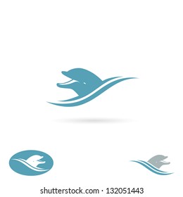 Dolphin sign - vector illustration