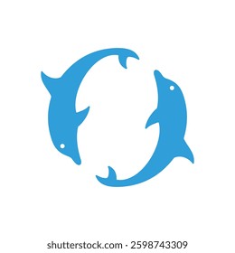 Dolphin silhouette attractive logo designs.