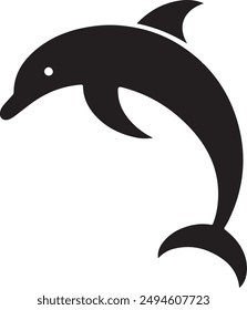 Dolphin Silhouette - Capturing the Elegance and Fluidity of Dolphins in Striking Form. Dolphin Illustration, Dolphin Vector