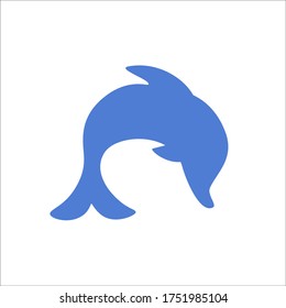 Dolphin silhouette, dolphinaria logo. Premium vector.