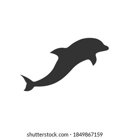 Dolphin silhouette icon. Animal shape vector illustration isolated on white